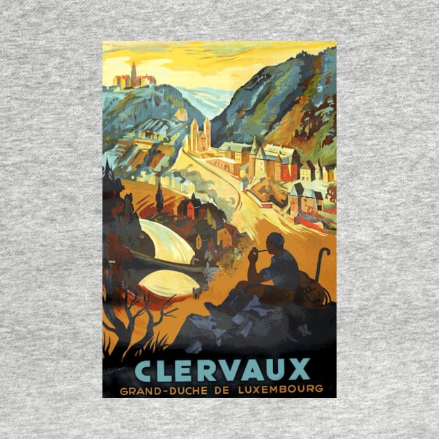 Clervaux, Luxembourg - Vintage Travel Poster Design by Naves